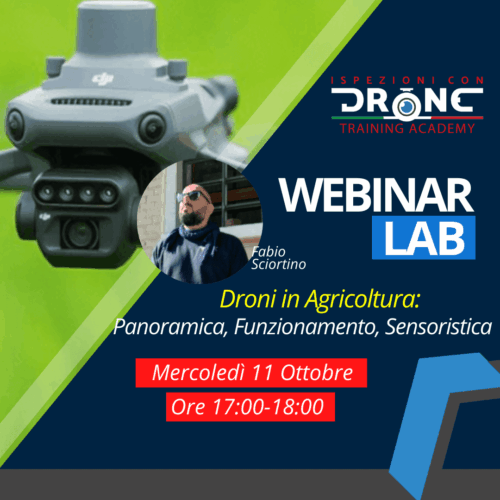 Webinar LAB: I droni in agricoltura – Panoramica, funzionamento, sensoristica